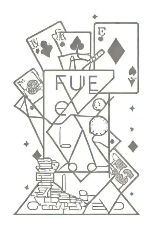 Tattoo That Says Bright Future With Money And Gambling Aspecs Around It