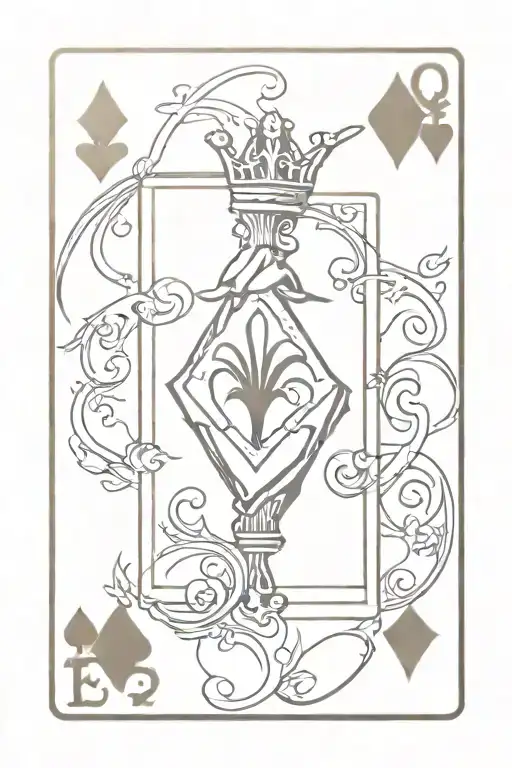 Queen Of Heart Playing Card