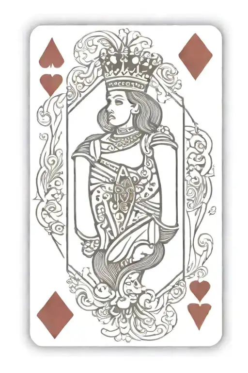 Queen Of Heart Playing Card