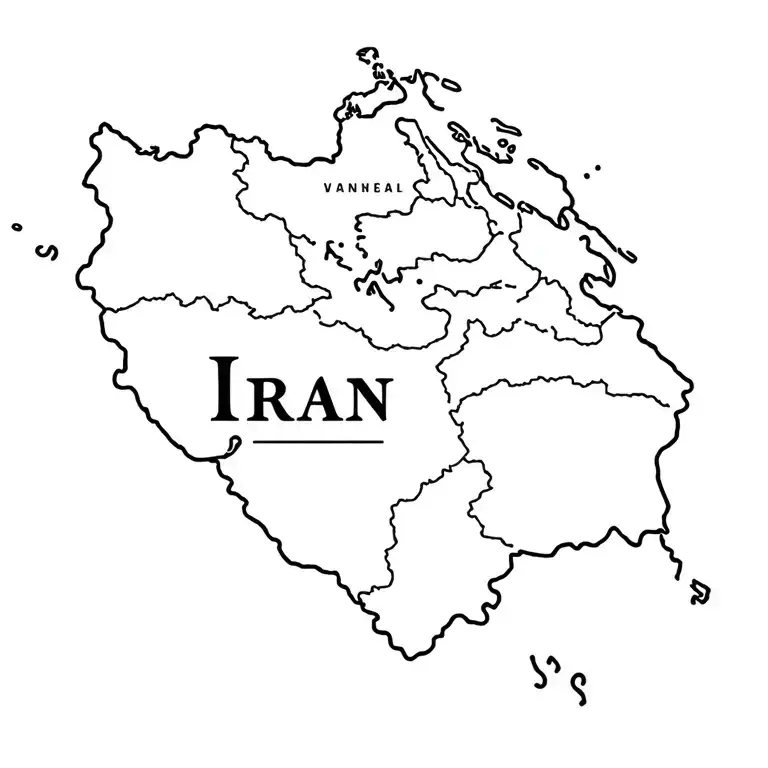 The Map Of Iran Written Inside