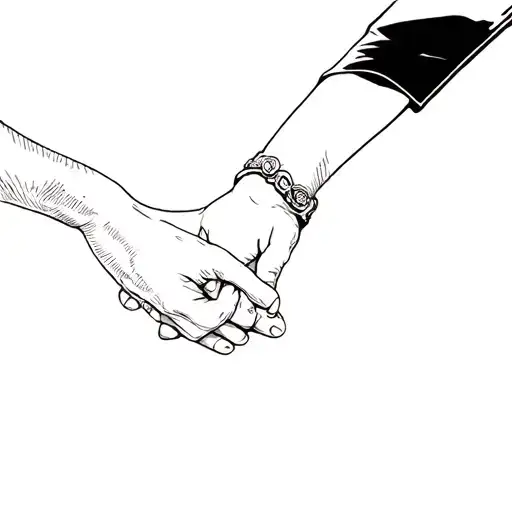 Grand Dad Hand And Grandson Holding Hands