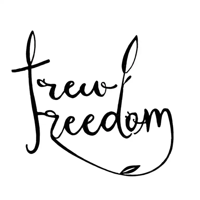 Freedom Written In Leafy