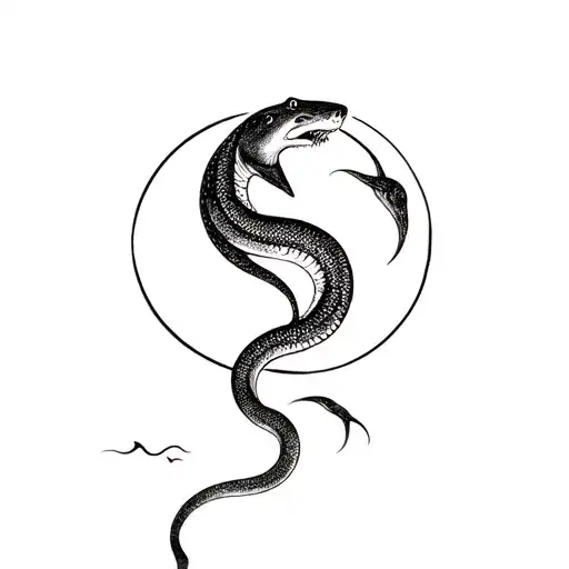 Shark Moon And Snake