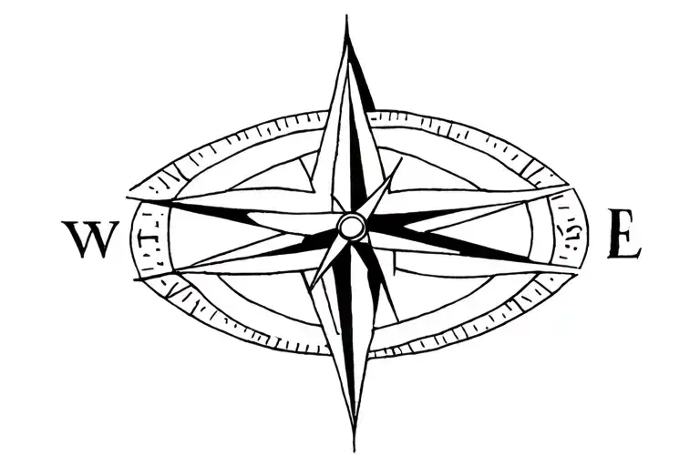 Compass Rose With Cardinal Points