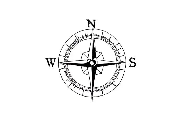Compass Rose With Cardinal Points