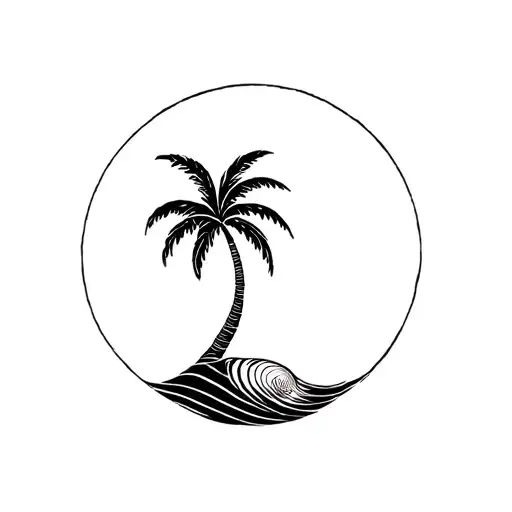 Seashell Palm Tree Wave