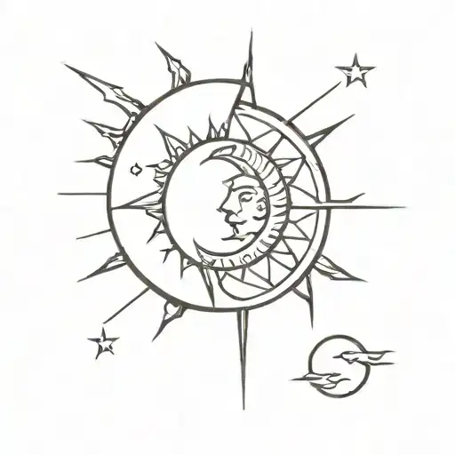 Moon Sun And Lightening