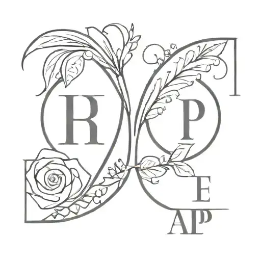 Kids Initials Hp And Ap In A Line Style