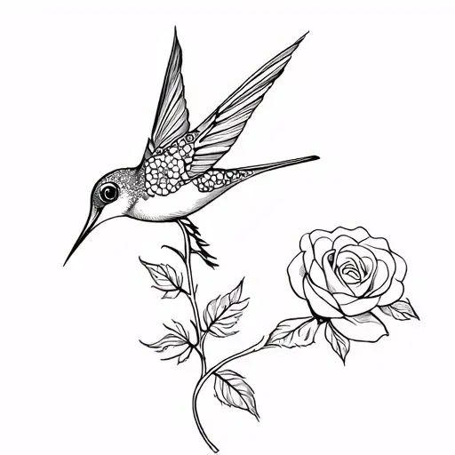 Colibri With A Rose And An India Eyelet