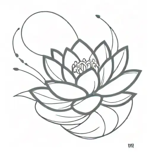 Lotus Coming From Water With Sound Waves