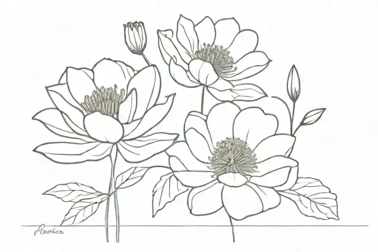 Poppy Flower And Water Lily Flowers Connected With Some Sort Of Greenery