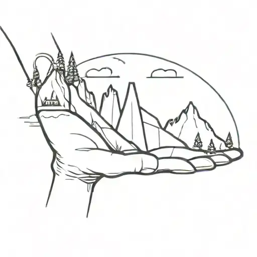 Nature And Mountains On Hand