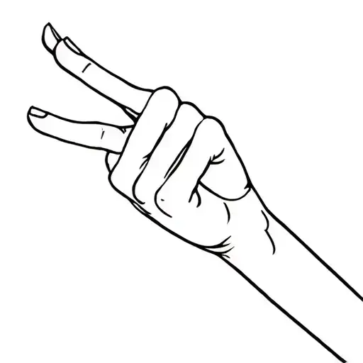 A Finger Gun Hand Gesture Outline Style