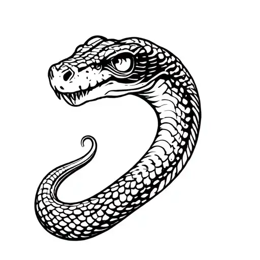 A Logo Format Of A Snake Head In American Traditional Tattoo Style
