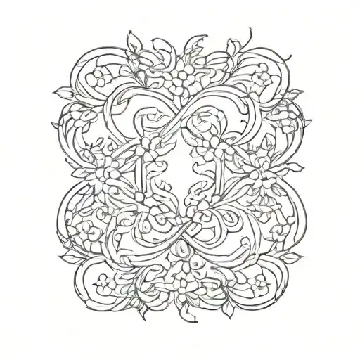 Flowered Vine Tattoo In The Shape Of Infinity Symbol