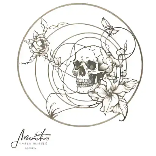 Memento Mori Within A Circle Of Life Intertwined