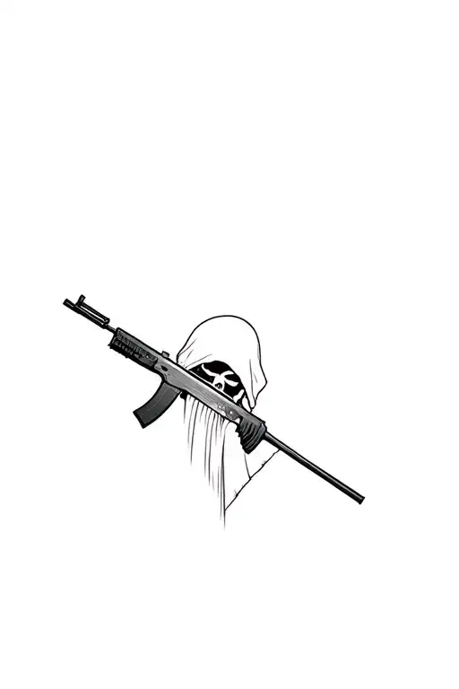 Grim Reaper With Ak 47 Rifle