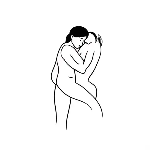 Cartoon Person Cuddling Inside Skin