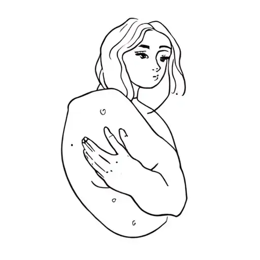 Cartoon Person Looks Like They Are Tucked Into Skin