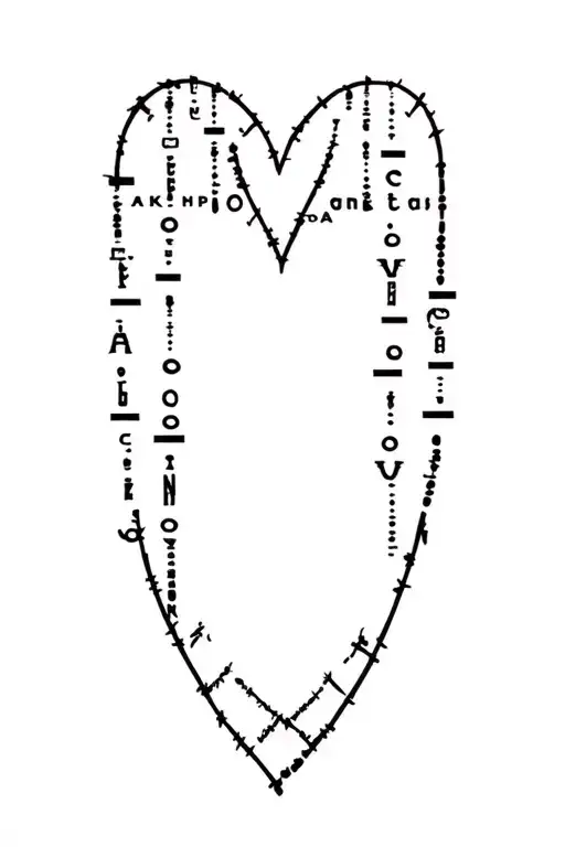 Heart Outline Using Morse Code Forming The Shape Using Letters Family