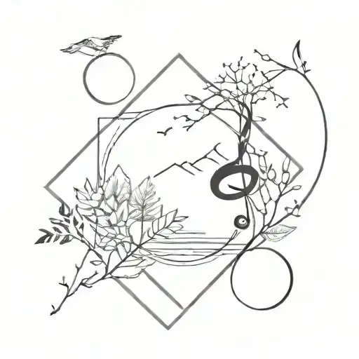 A Geometric Design Incorporating Elements Of Nature And Music