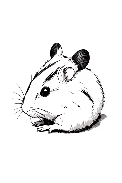 Hampster With Black Stripe Down Its Back