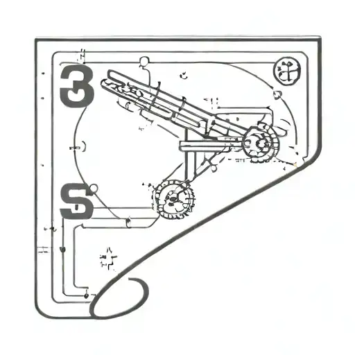 A Minimalist Tattoo Of A Passport Stamp With A Subtle Techno Music Note Hidden Within The Design