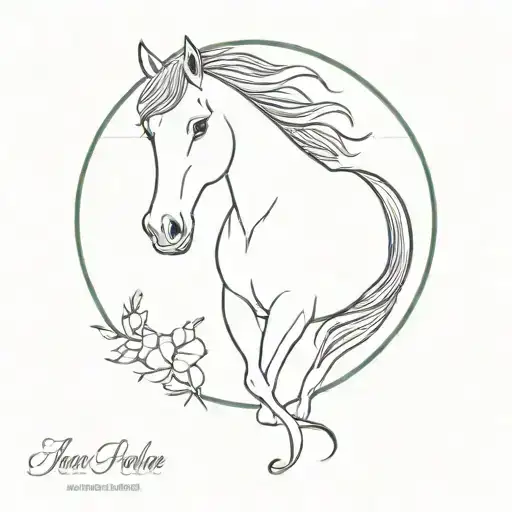 Horse Memorial Date Tattoo Design Inspired