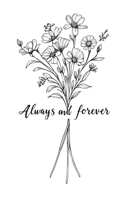 August Birth Flowers And May Birthflowers Into A Bouquet With The Words Always And Forever