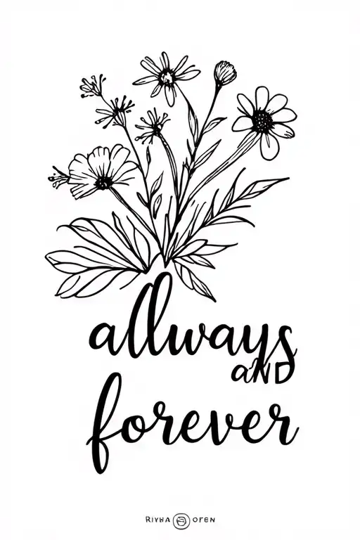 August Birth Flowers And May Birthflowers Into A Bouquet With The Words Always And Forever