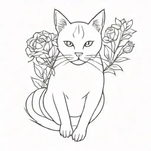 Cat With Bouquet