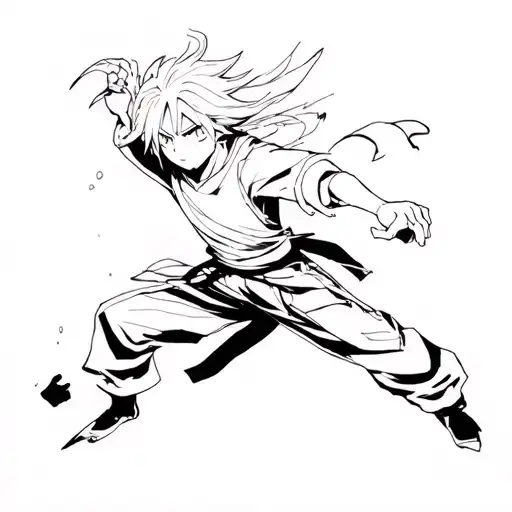 Zenitsu Agatsuma From Anime Demon Slayer Kimetsu No Yaiba In A Dynamic Action Pose Surrounded