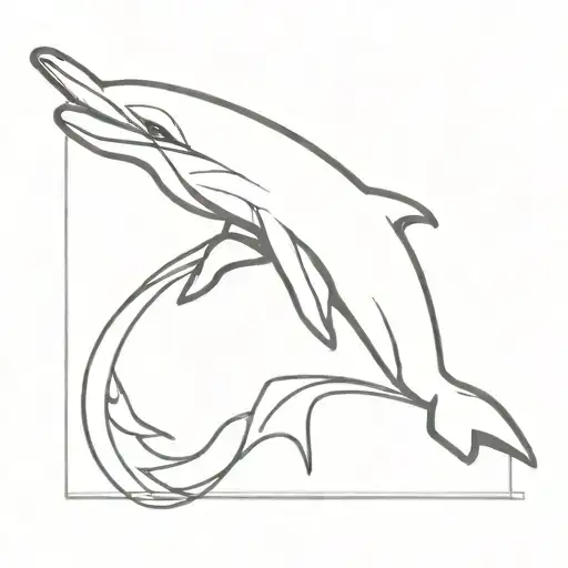 Minimalist Dolphin Fine Line