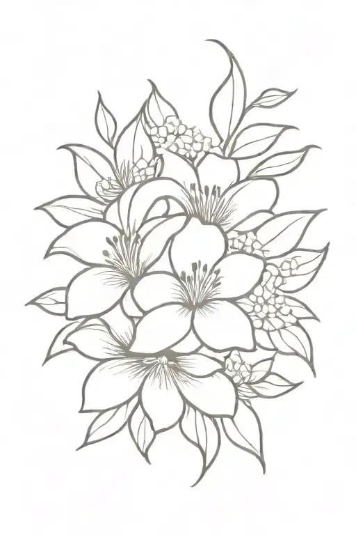 Simple Floral On Rib Cage With Flowers