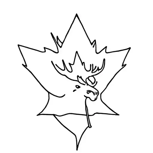 Single Line Canada And The Moose