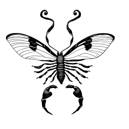 Scorpion But It's Stinger Is A Semicolon Butterfly