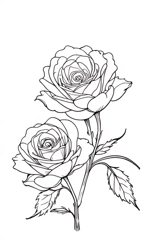 Rose And Tulip Flowers Intertwined