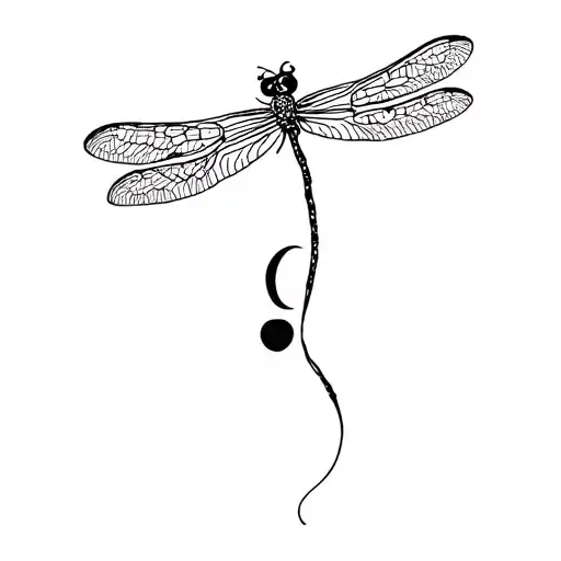 Fine Line Tattoo With Dragonfly And A Semicolon Incorporated