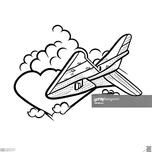 A Vintage Airplane Soaring Through A Heart-shaped Cloud