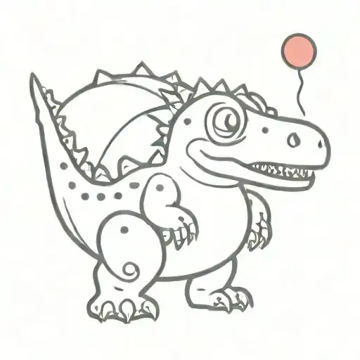 Dinosaur Holding A Dango