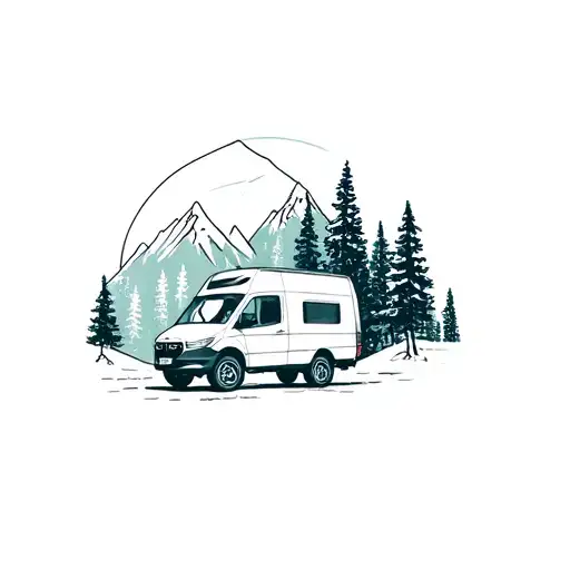 Sprinter Style Campervan In Alpine Forest