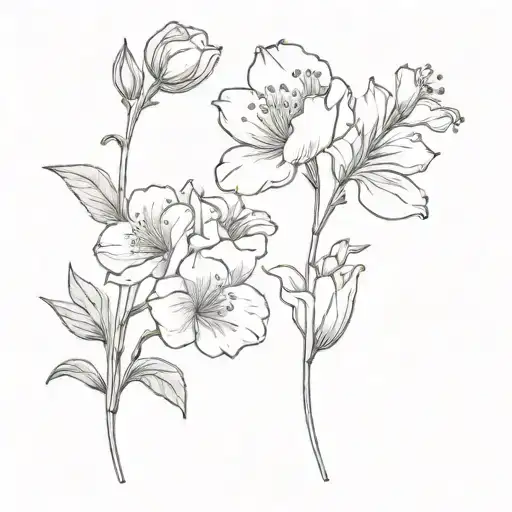 February And April Birth Flower Line