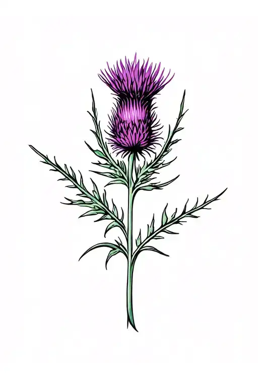 Thistle Badge Etched Thistle Emblem