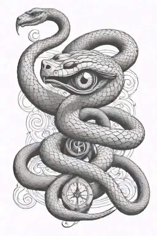 Snake With The Harry Potter Horcruxes And Symbols Hidden With In And The Deathly Hallows In The Eyes