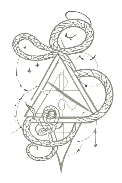 Snake With The Harry Potter Horcruxes And Symbols Hidden With In And The Deathly Hallows In The Eyes