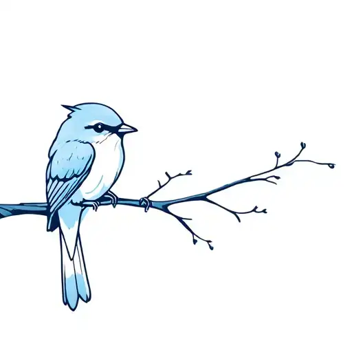 Blue Bird Sitting