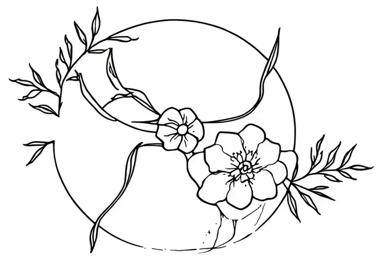 Sagittarius Sign And December Flower Intertwined