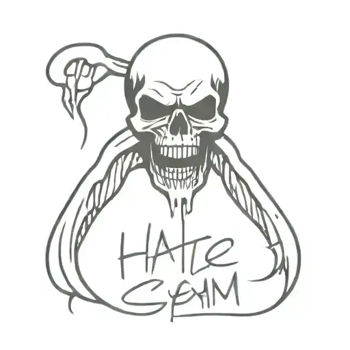 Oldschool Punk Skull Scream With Hate