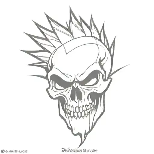 Screaming Mohawk Punk Skull Hass