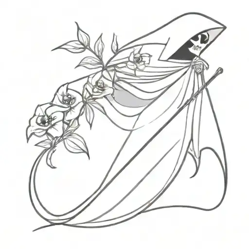 Grim Reaper With Flowers Growing